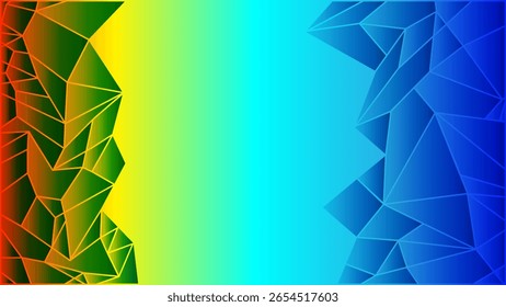 Abstractas fondo de color prismático con cristales de hielo diamante, gemas, elemento de patrón de forma de triángulo y texto del espacio para el Fondo de pantalla, Anuncio, evento, volante, cubierta