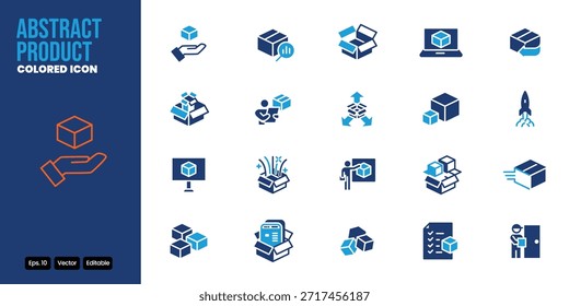abstract product colored icon set vector design good for web and mobile app