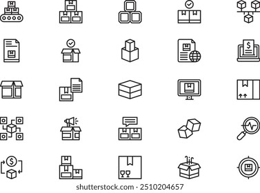 Abstract product icons collection is a vector illustration with editable stroke.