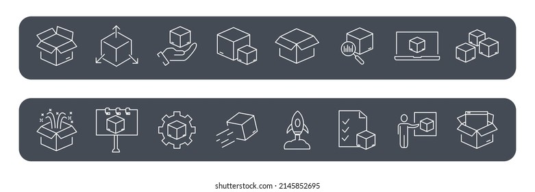 Abstract Product icons set . Abstract Product pack symbol vector elements for infographic web