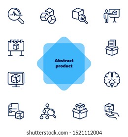 Abstract product line icon set. Data structure, good idea, complex solution. Business concept. Can be used for topics like product promotion, marketing, production