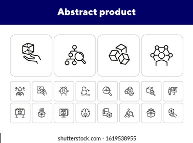 Abstract product line icon set. Data structure, good idea, complex solution. Business concept. Can be used for topics like product promotion, marketing, production