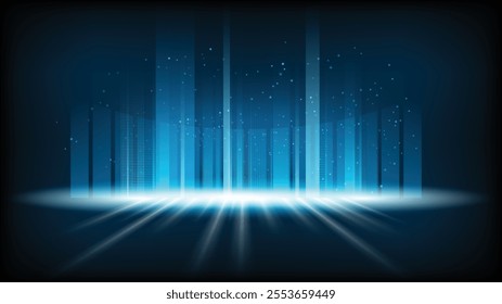Abstract product showcase technology background Hi-tech communication concept, technology, digital business, innovation, science fiction scene vector illustration with copy-space.