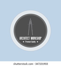 Abstract profession label on a white background