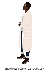 Abstract professional black doctor illustration. Vector illustration.