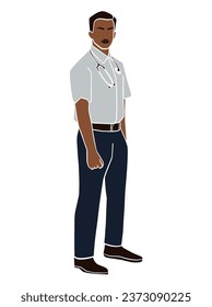 Abstract professional black doctor illustration. Vector illustration.