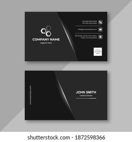 Abstract professional business card template or visiting card set. Vector illustration.