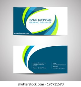Abstract professional business card template or visiting card set/design for publishing, print and working or personal presentation 