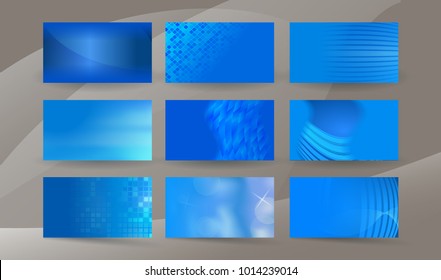 Abstract professional and designer business card template or clear and minimal visiting card set, name card blue background. Vector illustration EPS 10 for presentation slide, horizontal banners