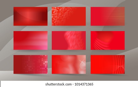 Abstract professional and designer business card template or clear and minimal visiting card set, name card red pink background. Vector illustration EPS 10 for presentation, horizontal banners