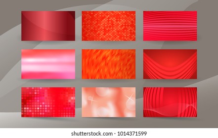 Abstract professional and designer business card template or clear and minimal visiting card set, name card red pink background. Vector illustration EPS 10 for presentation, horizontal banners