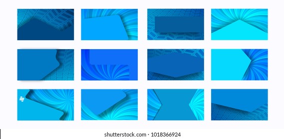 Abstract professional and designer business card template or clear and minimal visiting card set, name card blue background. Vector illustration EPS 10 for presentation slide, horizontal banners