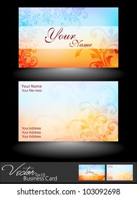 Abstract professional and designer business card template or visiting card set. EPS 10. Vector illustration.