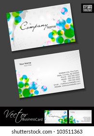 Abstract professional and designer business card template or visiting card set with green and blue abstract design. EPS 10. Vector illustration.