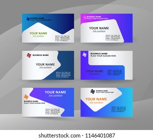 Abstract professional and designer business card template or clear and minimal visiting card set, name card purple background. Vector illustration EPS 10 for presentation slide banners