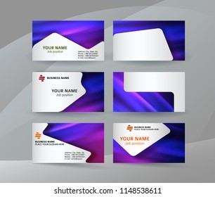 Abstract professional and designer business card template or clear and minimal visiting card set, name card purple background. Vector illustration EPS 10 for presentation slide banners