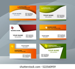Abstract professional and designer business card template or clear and minimal visiting card set, name card colors background. Vector illustration EPS 10 for presentation slide banners