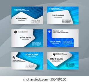 Abstract professional and designer business card template or clear and minimal visiting card set, name card blue background. Vector illustration EPS 10 for presentation slide, horizontal banners