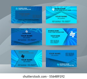 Abstract professional and designer business card template or clear and minimal visiting card set, name card blue background. Vector illustration EPS 10 for presentation slide, horizontal banners