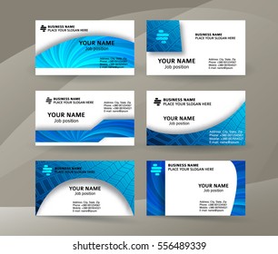 Abstract professional and designer business card template or clear and minimal visiting card set, name card blue background. Vector illustration EPS 10 for presentation slide, horizontal banners