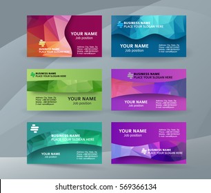 Abstract professional and designer business card one sided template or clear and minimal visiting card set, name card colors background. Vector illustration EPS 10 for presentation slide banners