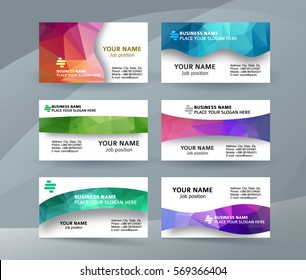 Abstract professional and designer business card one sided template or clear and minimal visiting card set, name card colors background. Vector illustration EPS 10 for presentation slide banners