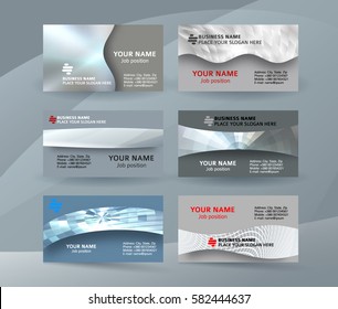 Abstract professional and designer business card one sided template or clear and minimal visiting card set, name card metallic grey background. Vector illustration EPS 10 for presentation slide banner