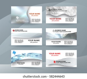 Abstract professional and designer business card one sided template or clear and minimal visiting card set, name card metallic grey background. Vector illustration EPS 10 for presentation slide banner