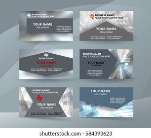 Abstract professional and designer business card one sided template or clear and minimal visiting card set, name card metallic grey background. Vector illustration EPS 10 for presentation slide banner