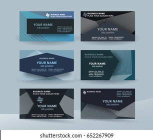 Abstract professional and designer business card template or clear and minimal visiting card set, name card dark background. Vector illustration EPS 10 for presentation slide banners