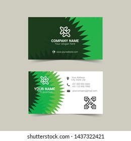 Abstract professional green business card. Vector illustration.