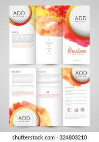 Abstract professional Trifold Brochure, Template or Flyer design with two sided presentation and space for your images.