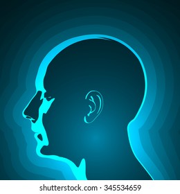 Abstract Profile of Human Head. Vector Illustration