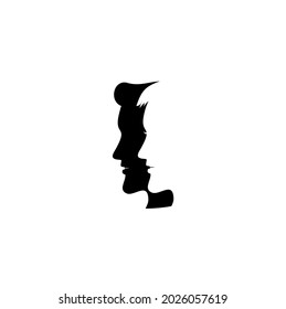 abstract profile of a man and woman. face silhouette for logo design isolated on white.