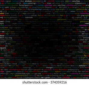 Abstract program listing with gradient fall off for your text. Screen of source code script. Vector background