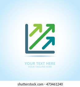 Abstract Progress Arrow logo, design concept, emblem, icon, flat logotype element for template.