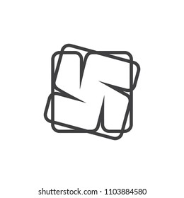 abstract propeller square design logo vector