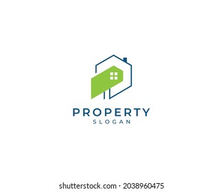 Abstract property home icon logo design, real estate vector logo