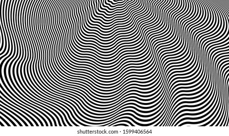 Abstract psychedelic art stripped background vector design.