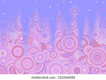 Abstract psychedelic background with circles and lines of various widths in modern optical illusion style.