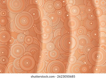 Abstract psychedelic background with circles and lines of various widths in retro optical illusion style.