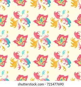abstract psychedelic background color roses seamless pattern