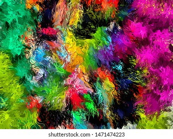 Abstract psychedelic background for design with the texture of chaotically interlaced lines, stains stylized as a spider line, fur