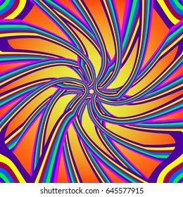 abstract psychedelic background with extended multicolored stripes. vector