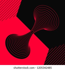 Abstract psychedelic background, futuristic surreal geometric forms. Design idea for your night club. Vector illustration
