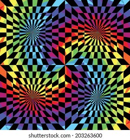 Abstract psychedelic background. Optical illusion. Vector illustration EPS10