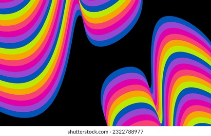 fondo psicodélico abstracto. Patrón ondulado del arcoiris. Fondo de banners psicodélico