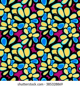 abstract psychedelic beautiful flower seamless background