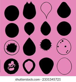 Resumen de fondo psicodélico negro y rosa con manchas derretidas al estilo retro hippie.