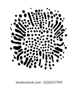 Resumen del patrón psicodélico blanco y negro con líneas y formas de fusión. Concepto de alucinaciones y visiones.